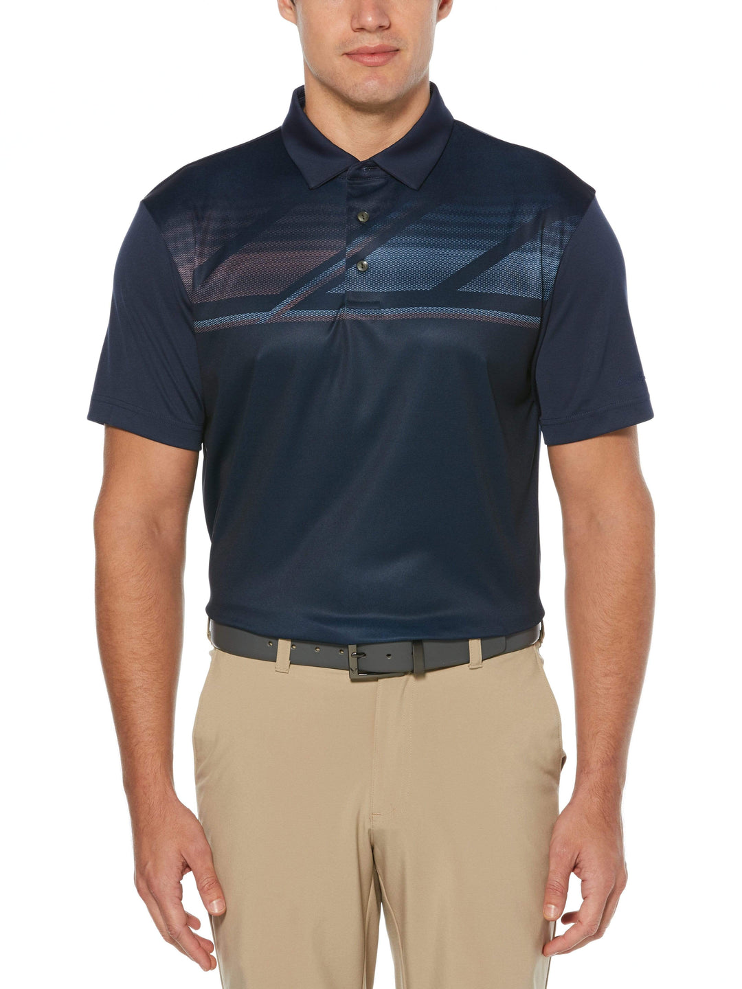 Men's Printed Asymmetrical Polo