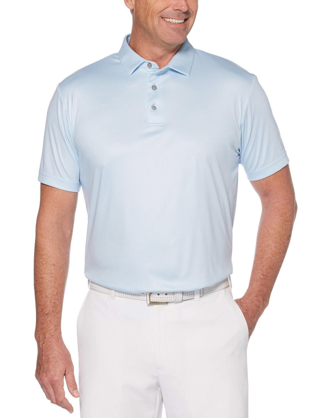 Men's Printed Mini Gingham Polo