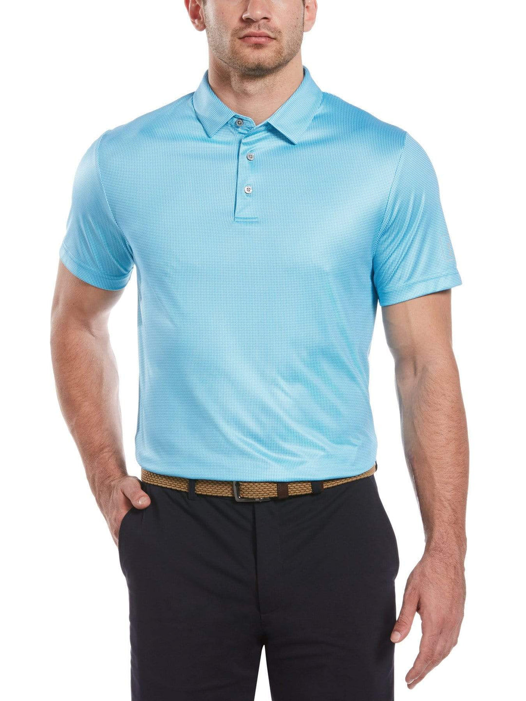 Men's Printed Mini Gingham Polo