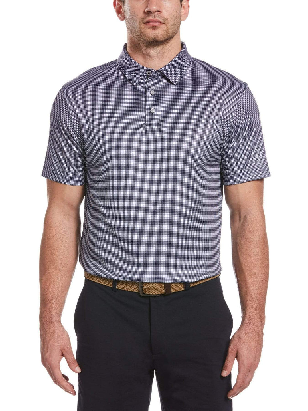 Men's Printed Mini Gingham Polo
