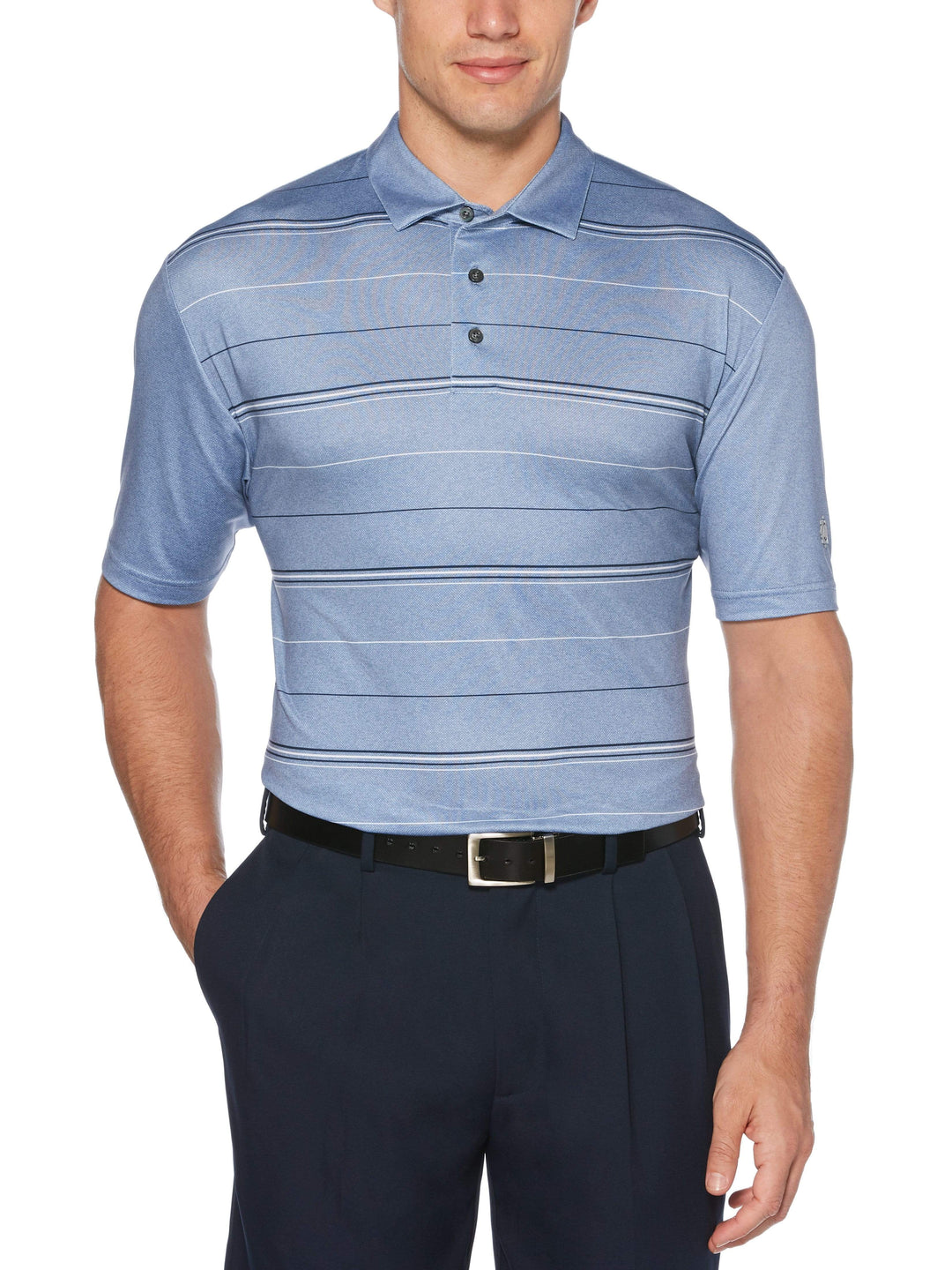 Men's Printed Pique Stripe Polo