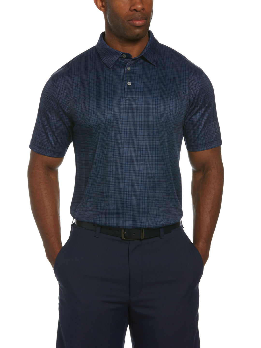 Men's Printed Plaid Golf Polo