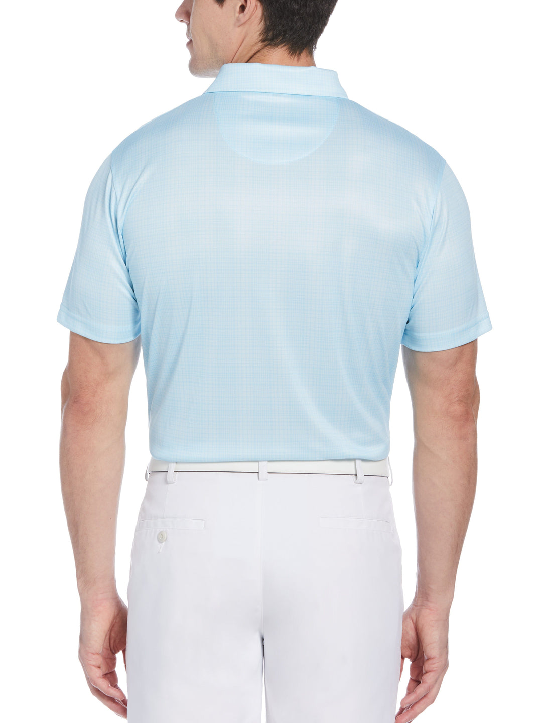 Printed Plaid Golf Polo (Tanager Turquois) 