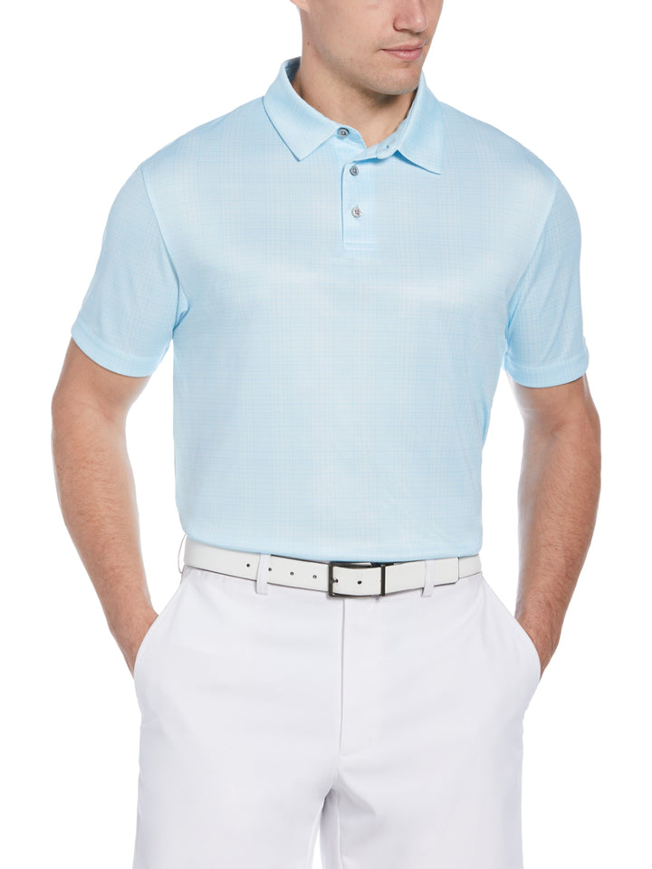 Printed Plaid Golf Polo (Tanager Turquois) 
