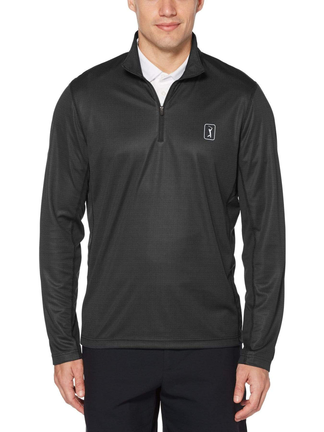 Men's Printed Quarter-Zip Golf Sweater
