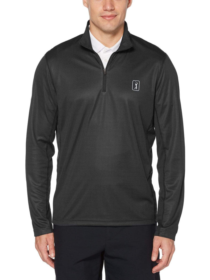 Men's Printed Quarter-Zip Golf Sweater