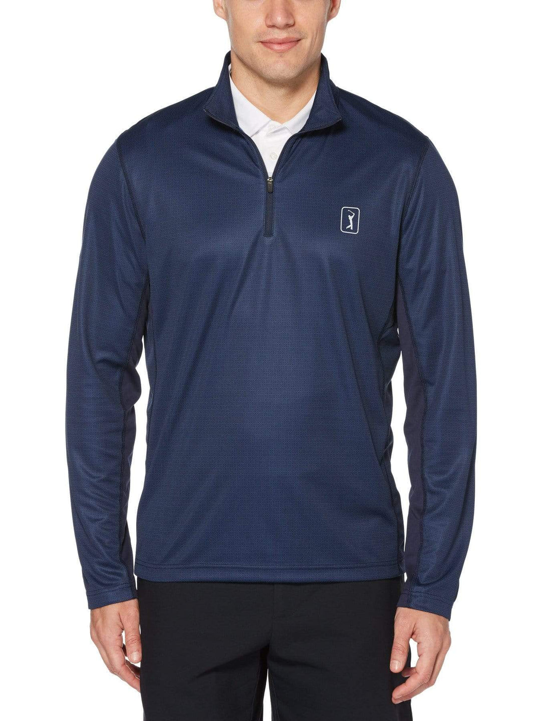Men's Printed Quarter-Zip Golf Sweater