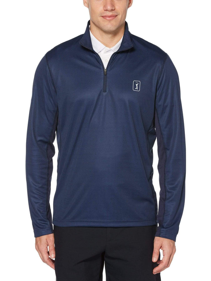 Men's Printed Quarter-Zip Golf Sweater
