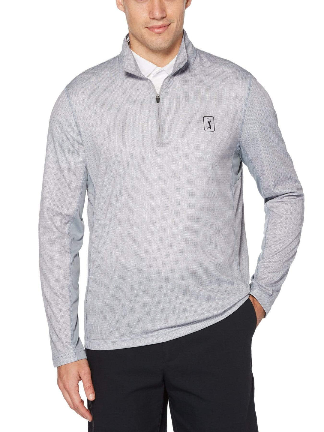 Men's Printed Quarter-Zip Golf Sweater