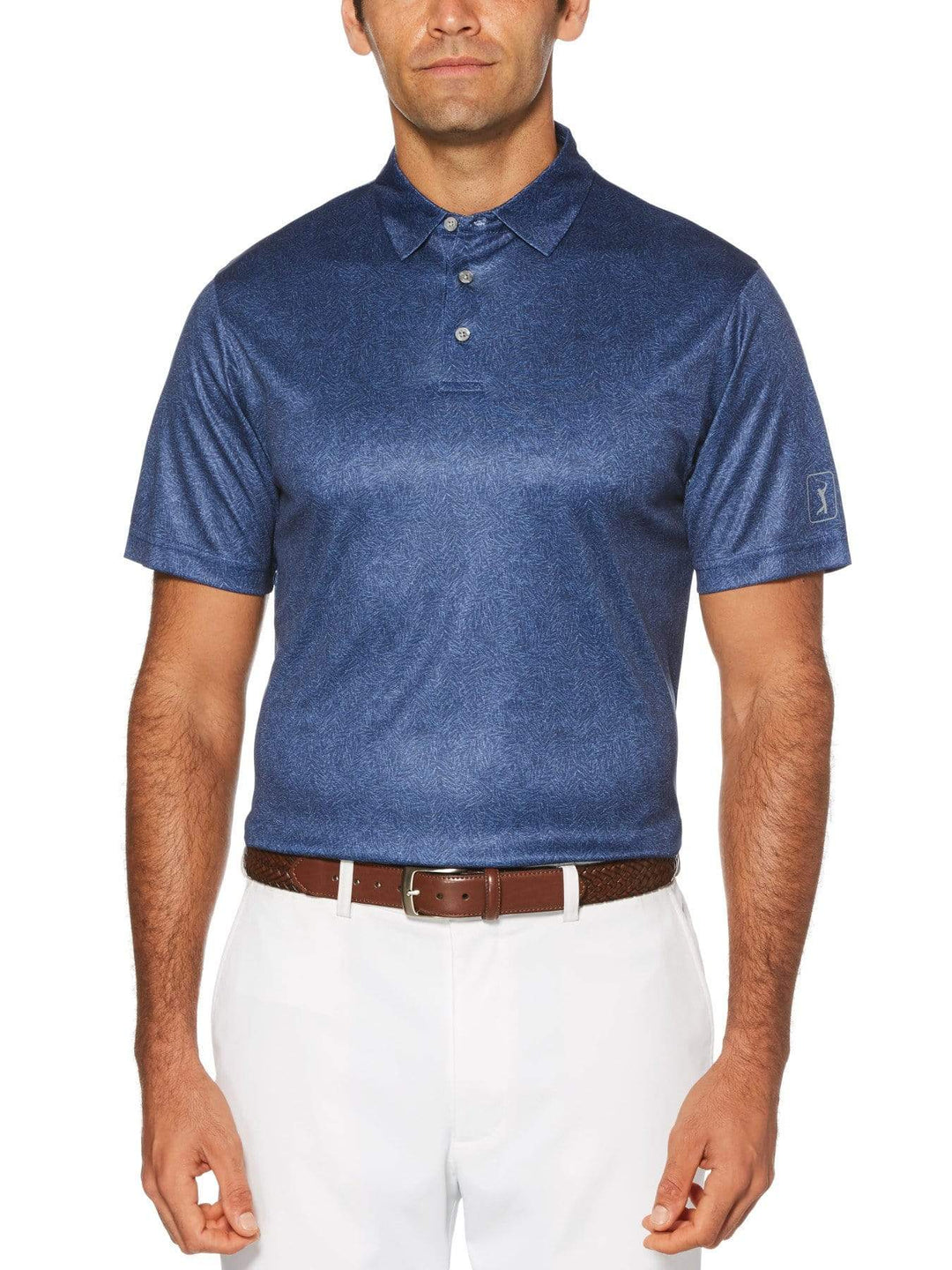 Men's Pro Series Allover Leaf Print Short Sleeve Polo