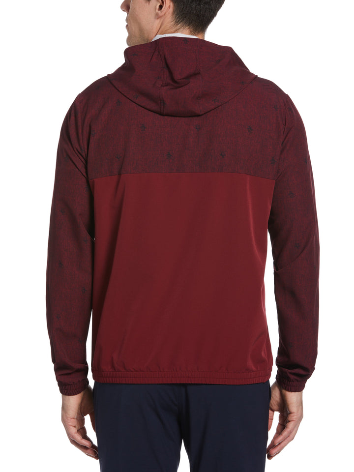 1/4 Zip Printed Pete Wind Hoodie (Cordovan) 