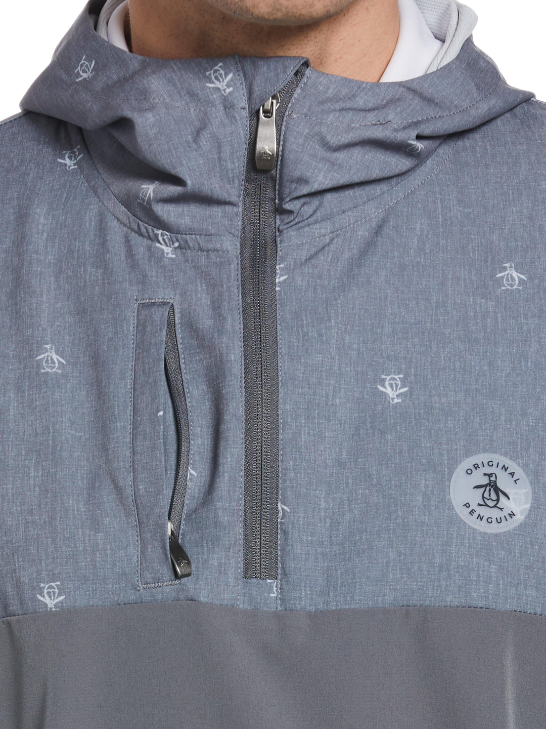 1/4 Zip Printed Pete Wind Hoodie (Quiet Shade) 