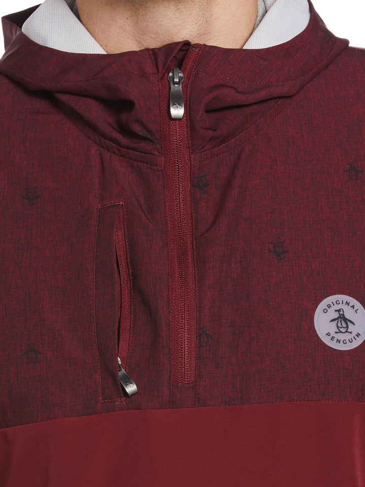 1/4 Zip Printed Pete Wind Hoodie (Cordovan) 