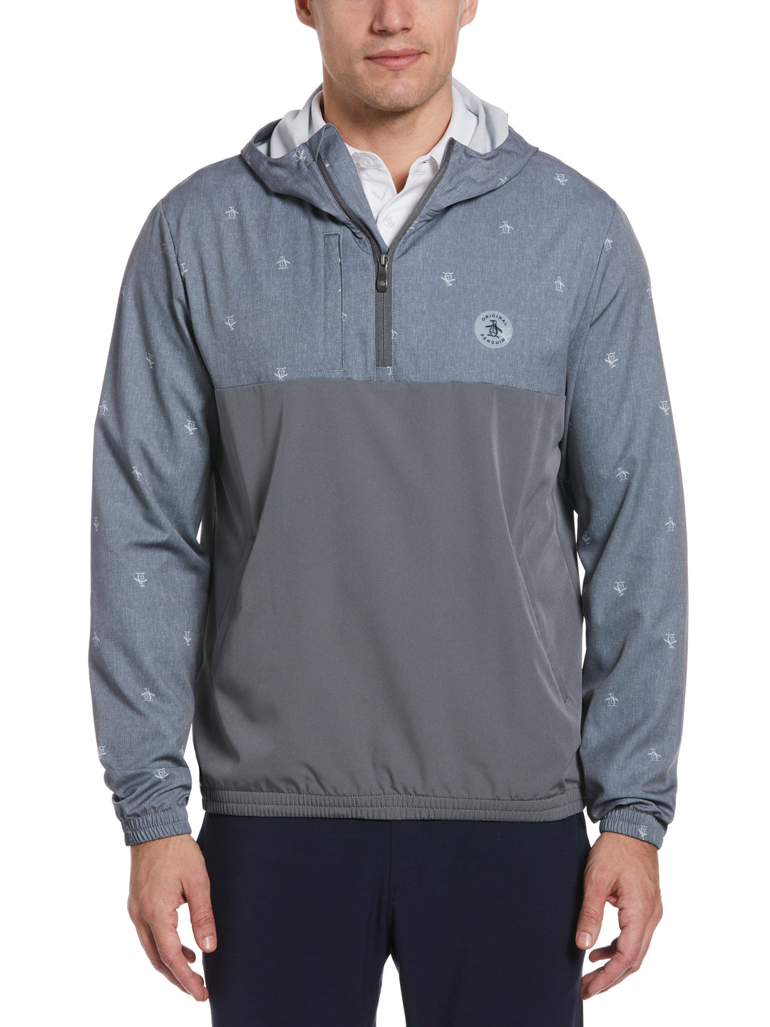 1/4 Zip Printed Pete Wind Hoodie (Quiet Shade) 