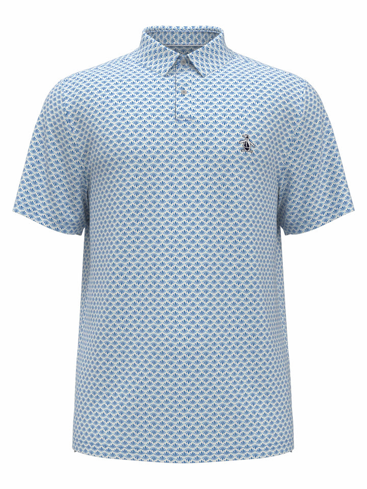 Retro Geo Print Golf Polo (Cloisonne) 