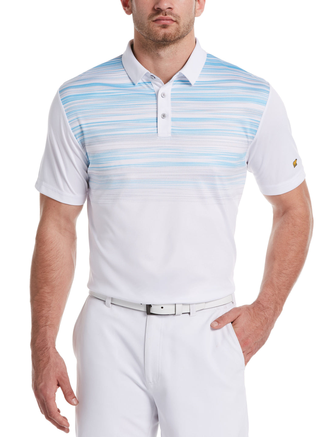 Men's Rippled Water Print Golf Polo