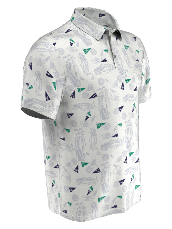 Men's Roadmap Print Golf Polo
