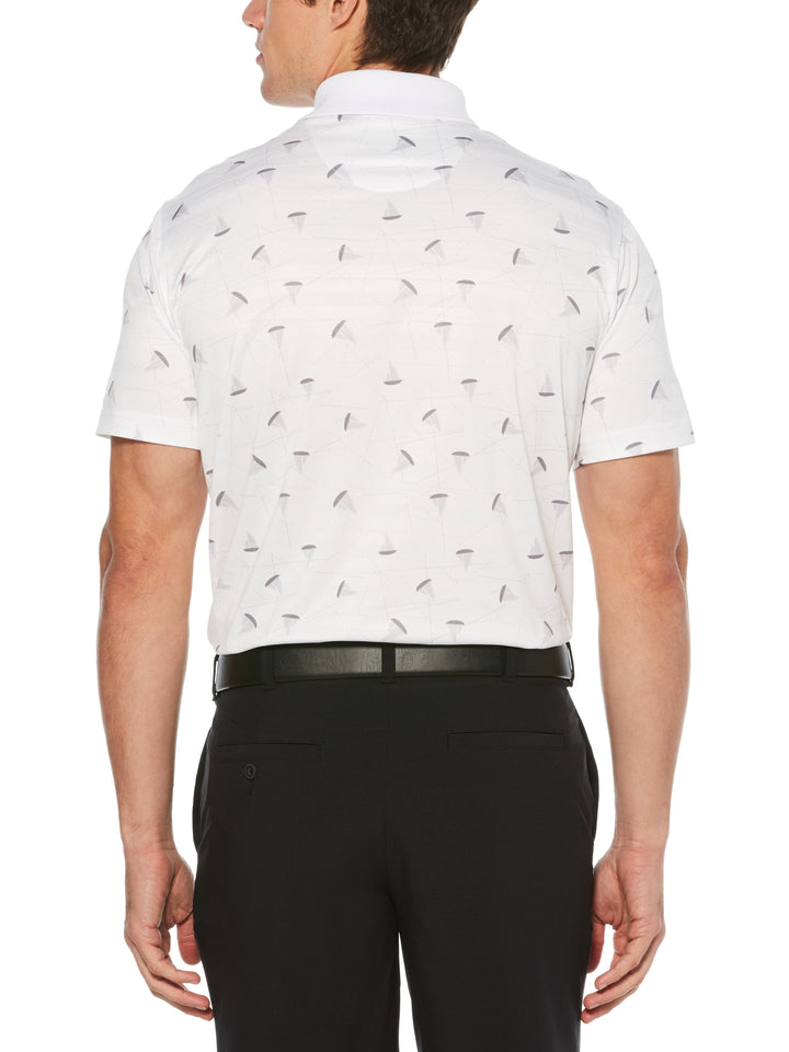 Men's Sailboat Print Golf Polo