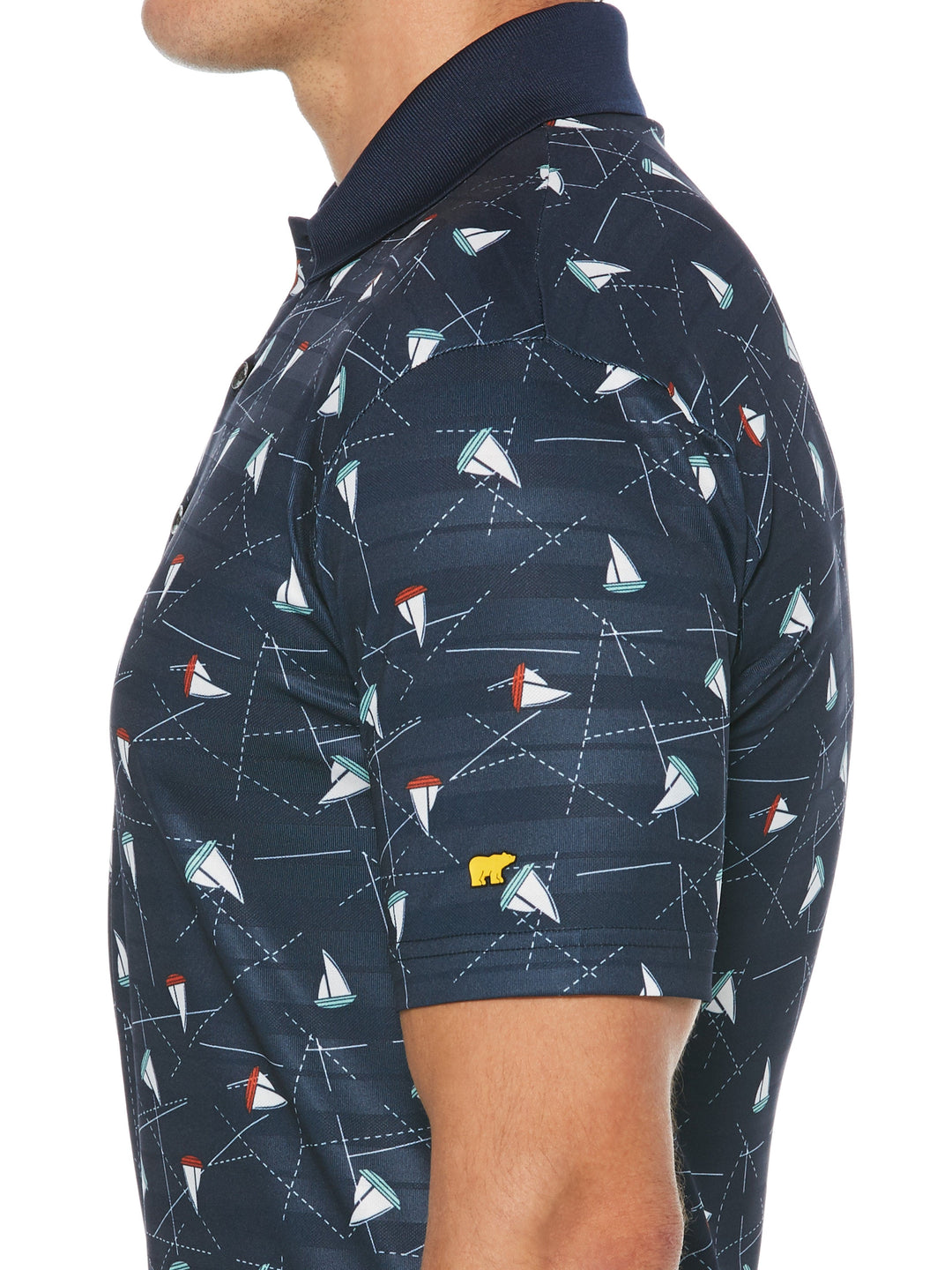 Men's Sailboat Print Golf Polo