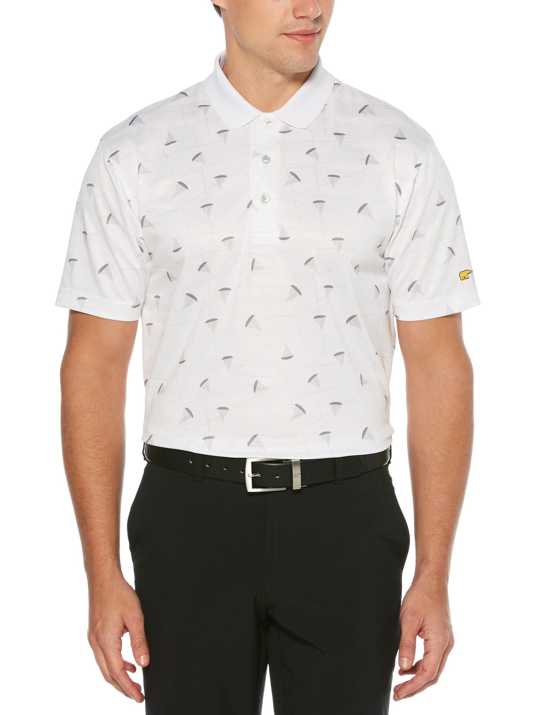 Men's Sailboat Print Golf Polo