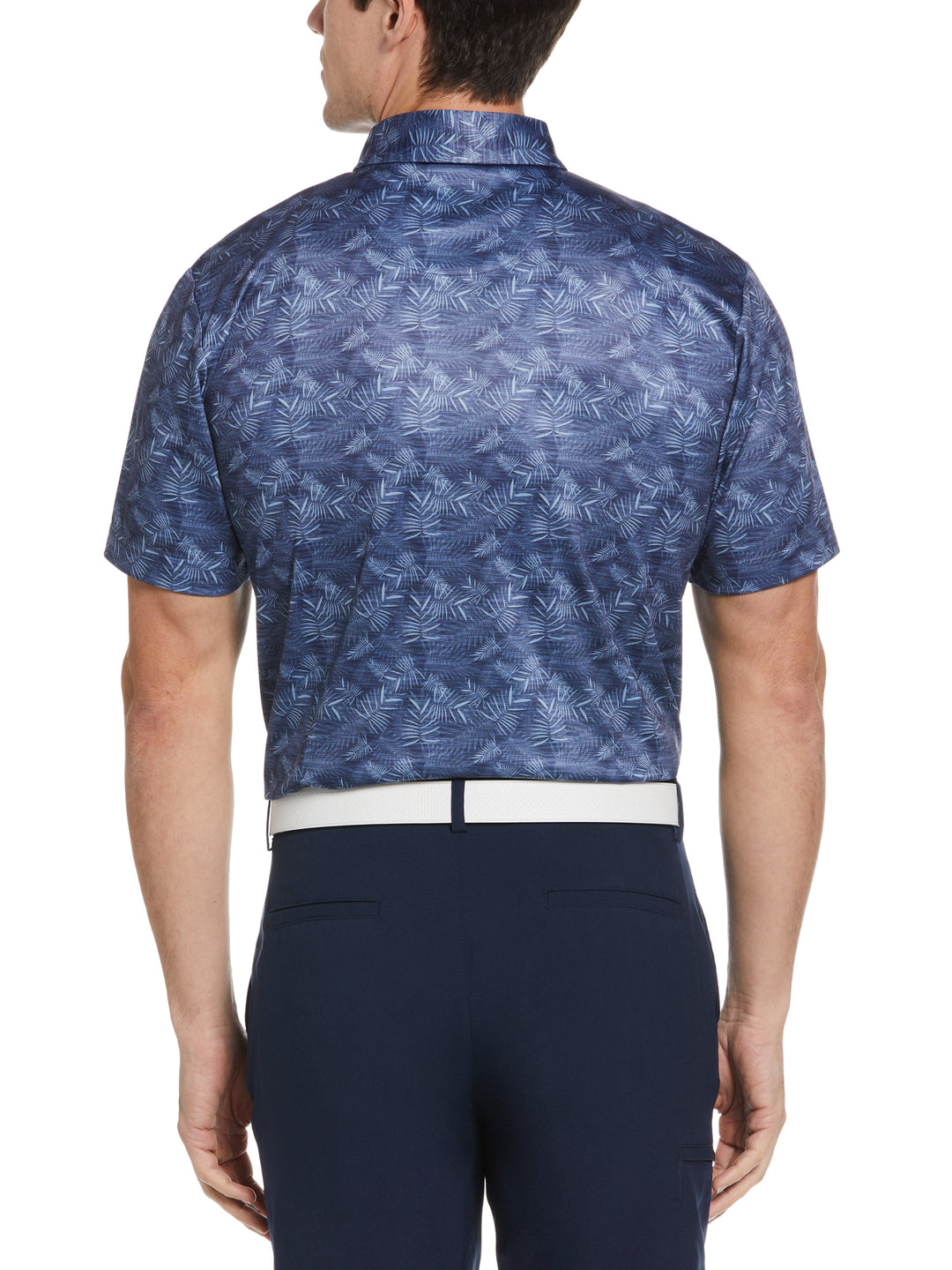 Men's Short Sleeve All-Over Tropical Print Polo