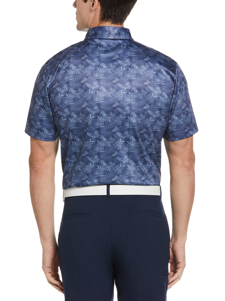 Men's Short Sleeve All-Over Tropical Print Polo