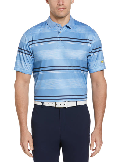 Men's Short Sleeve Printed Herringbone Stripe Polo