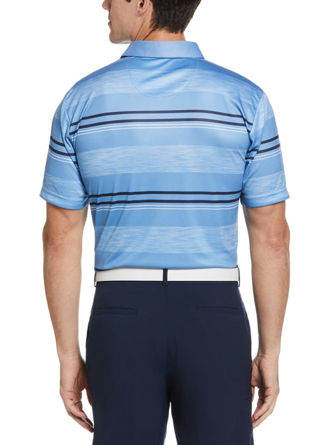Men's Short Sleeve Printed Herringbone Stripe Polo