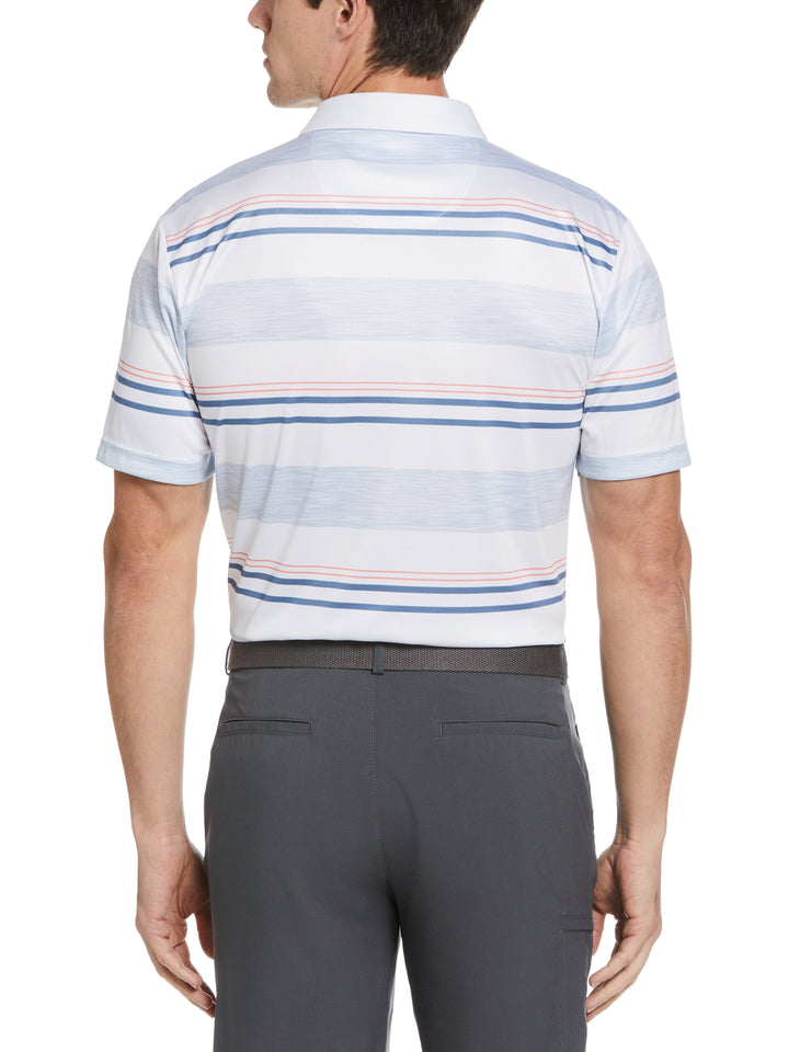Men's Short Sleeve Printed Herringbone Stripe Polo