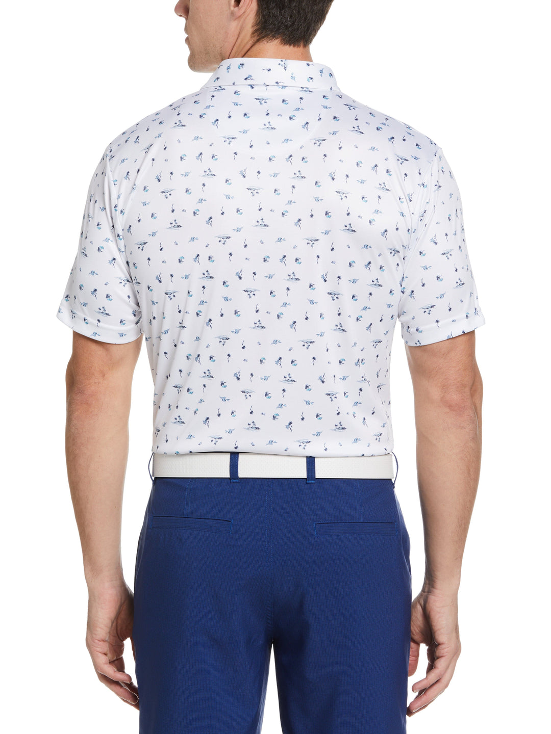 Men's Short Sleeve Tropical Conversational Print Polo