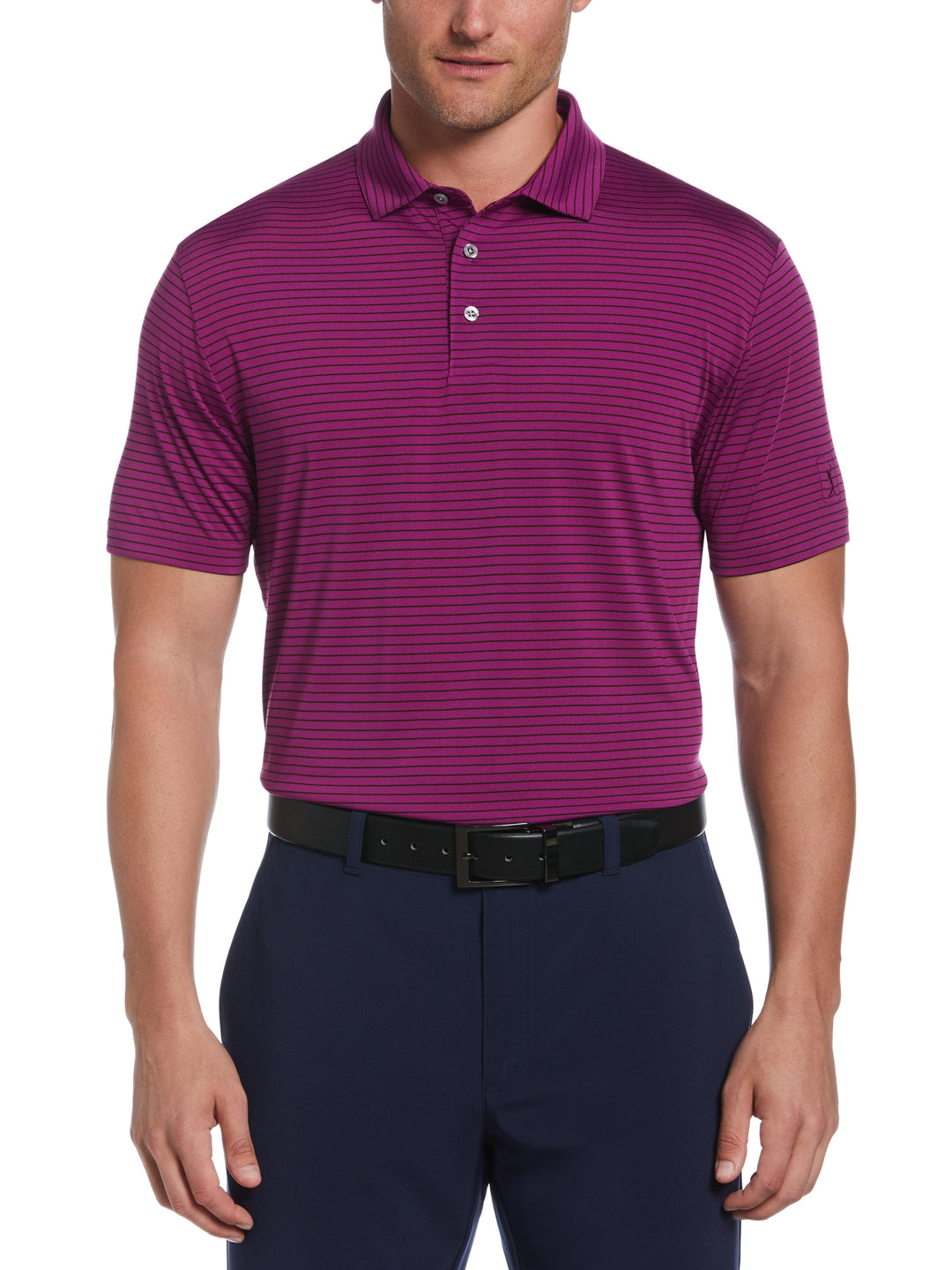 Single Feeder Stripe Golf Polo (Grape Juice) 