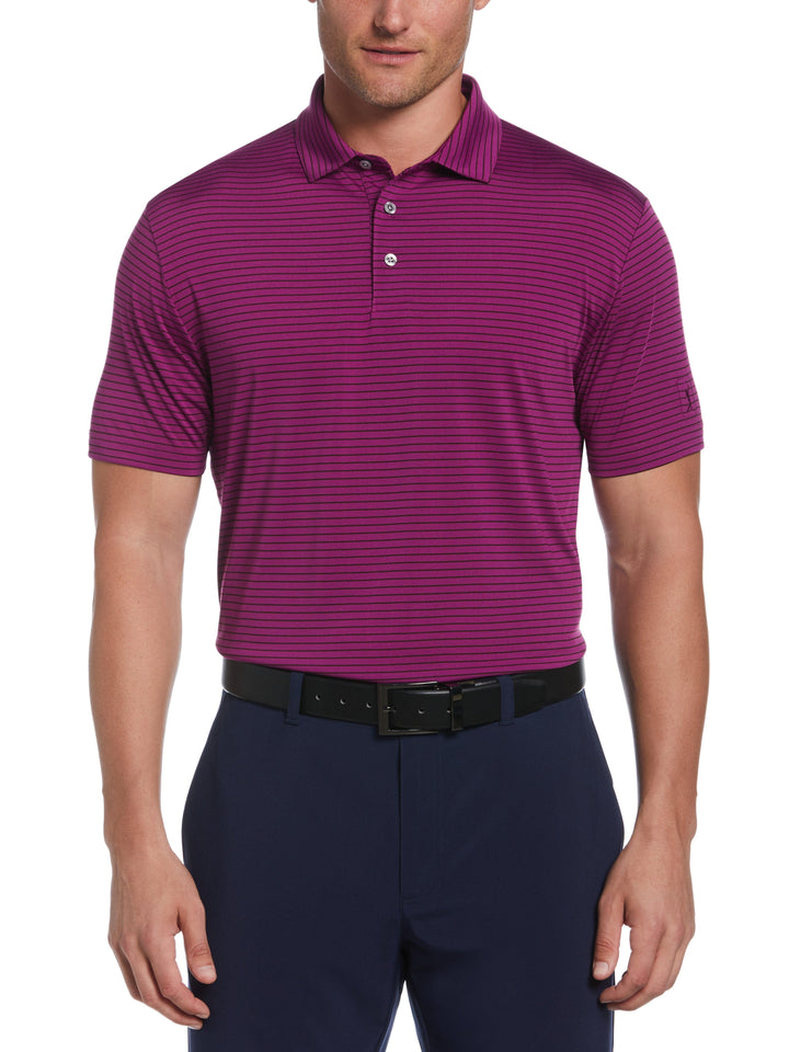 Single Feeder Stripe Golf Polo (Grape Juice) 