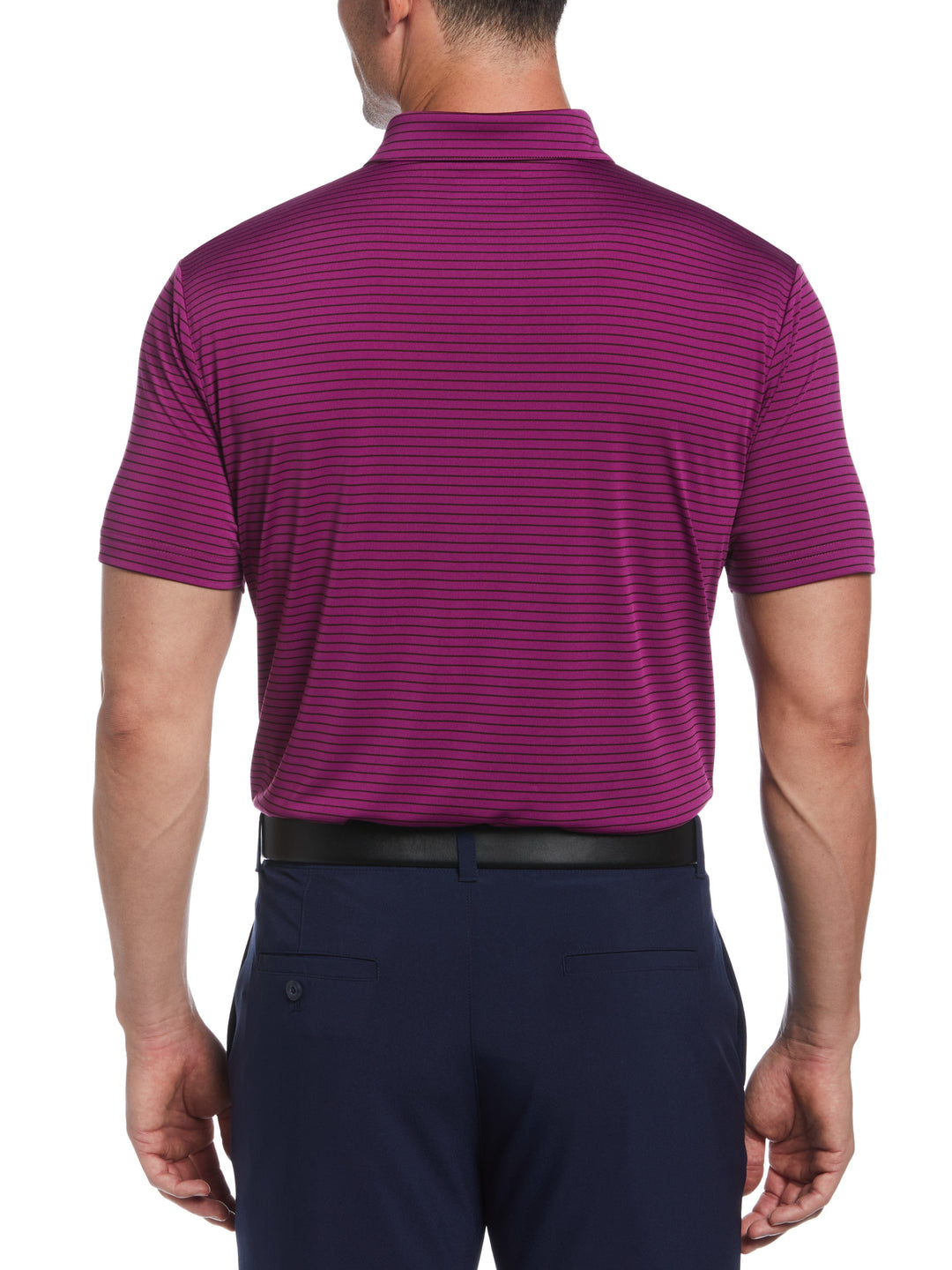 Single Feeder Stripe Golf Polo (Grape Juice) 