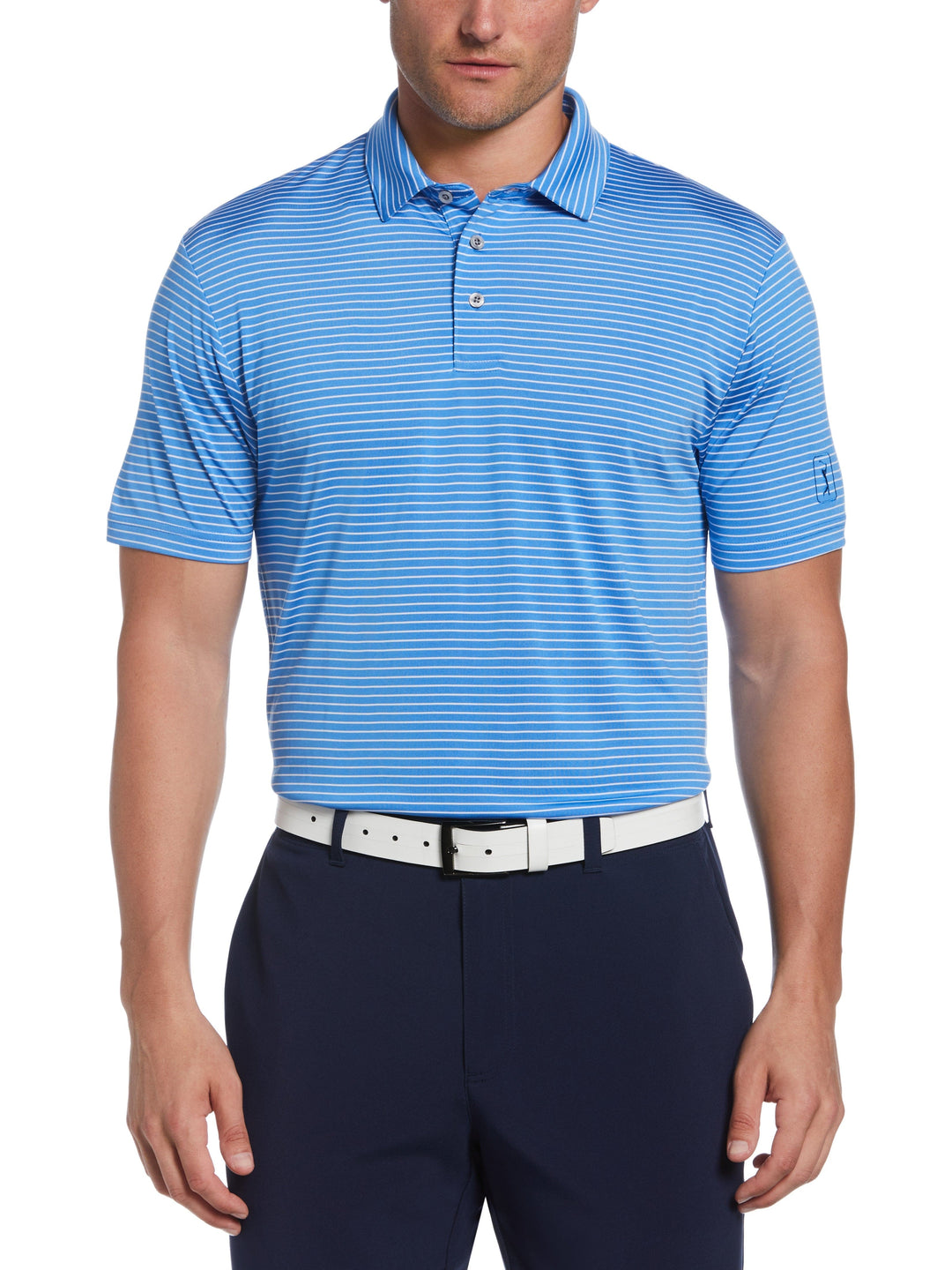 Single Feeder Stripe Golf Polo (Super Sonic) 