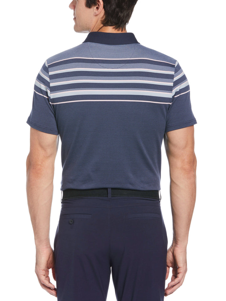 Men's Slub Color Block Golf Polo