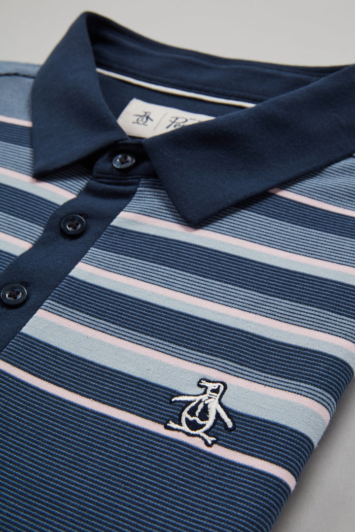 Men's Slub Color Block Golf Polo