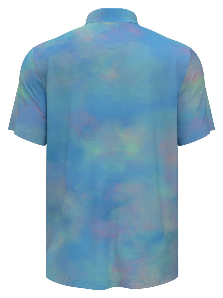 Soft Filtered Tie Dye Print Golf Polo (Cloisonne) 