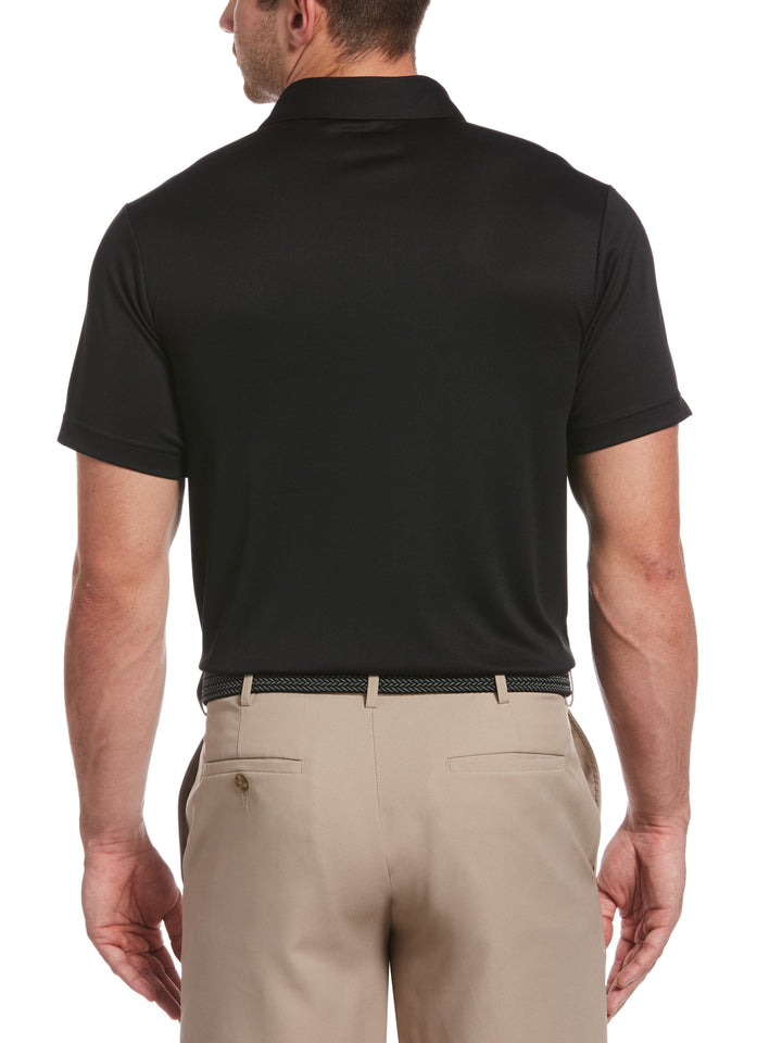 Men's Soft Jacquard Print Blocked Polo