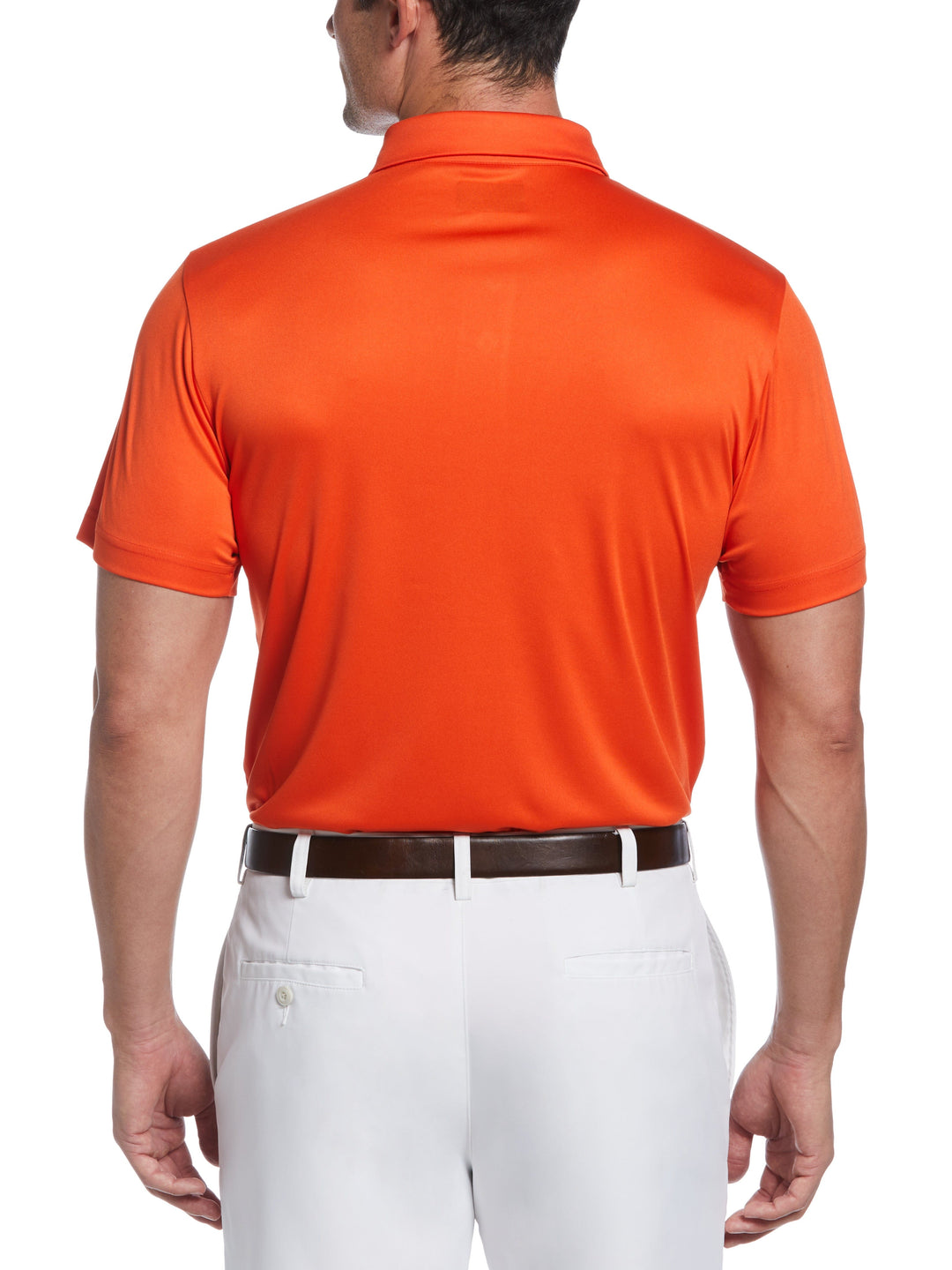 Solarized Asymmetric Print Golf Polo (Tangerine Tango) 