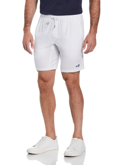 Solid Athletic Tennis Short with Drawstring (Bright White) 