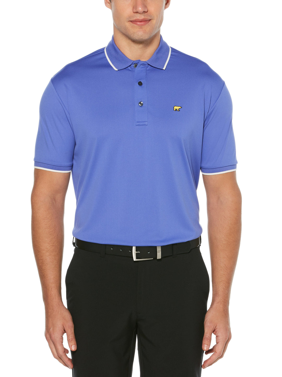 Men's Solid Golf Polo with Cuff Tipping