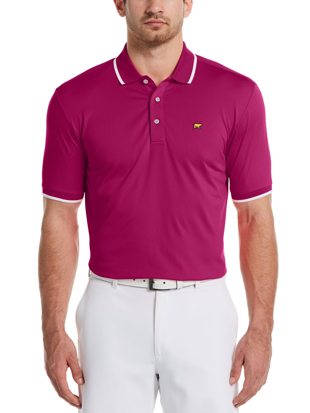 Men's Solid Golf Polo with Cuff Tipping