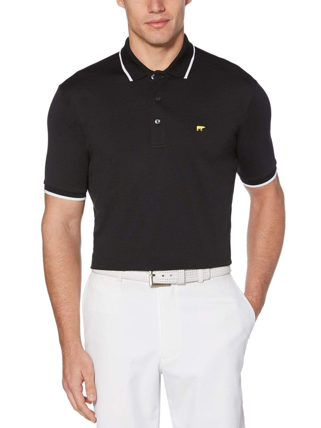 Men's Solid Golf Polo with Cuff Tipping