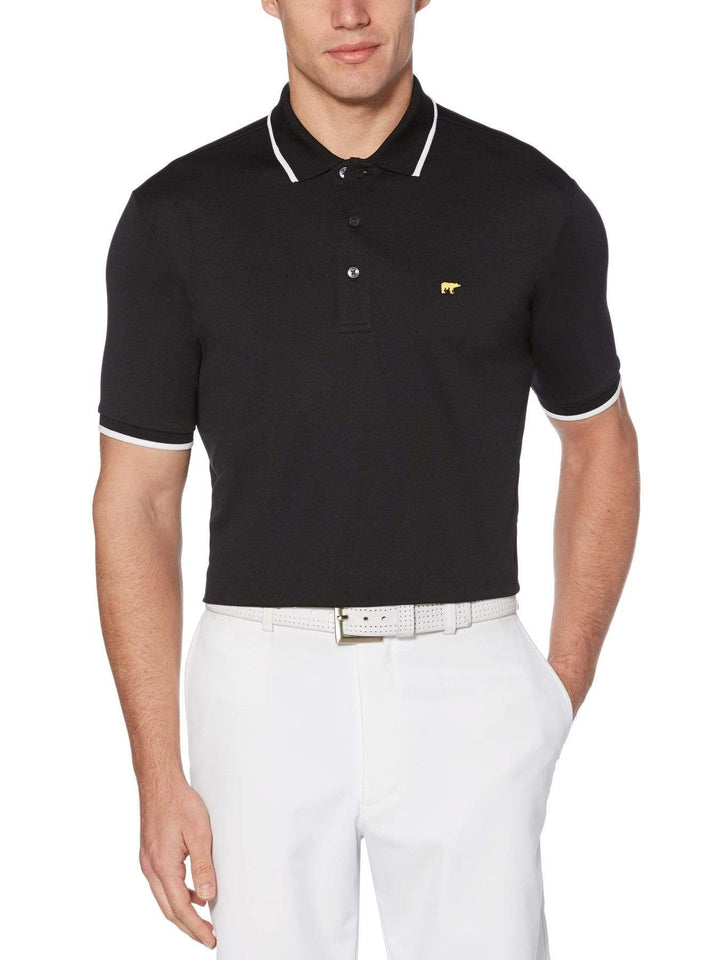 Men's Solid Golf Polo with Cuff Tipping