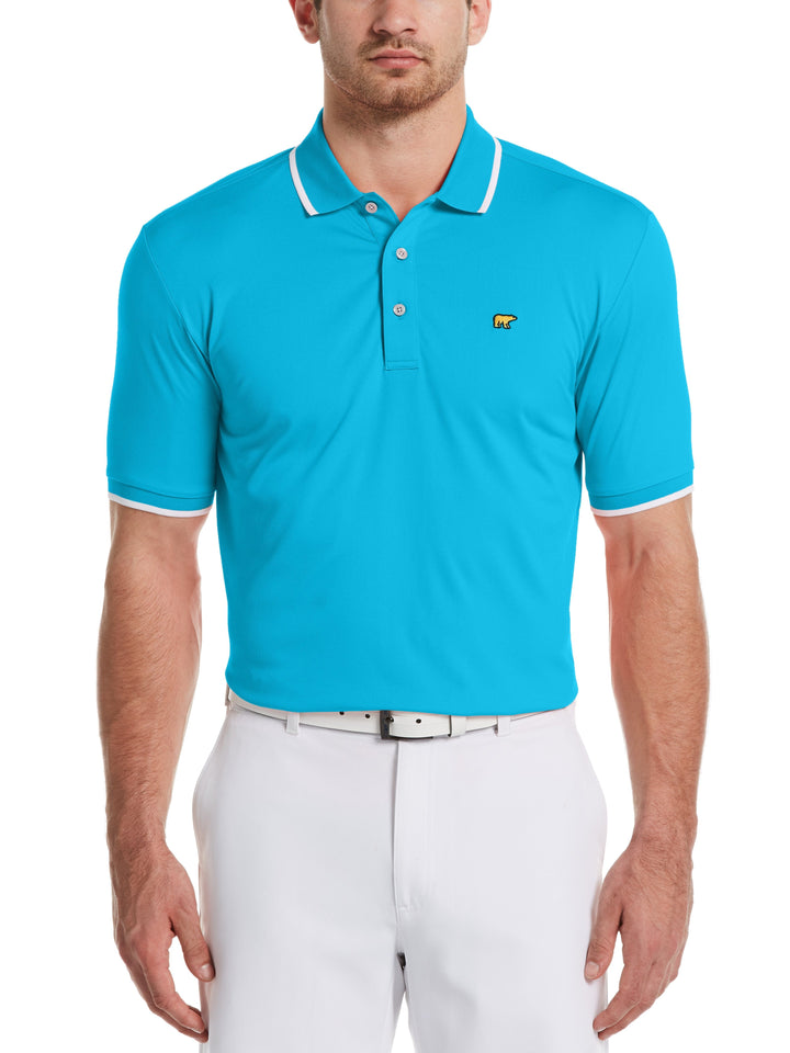 Men's Solid Golf Polo with Cuff Tipping