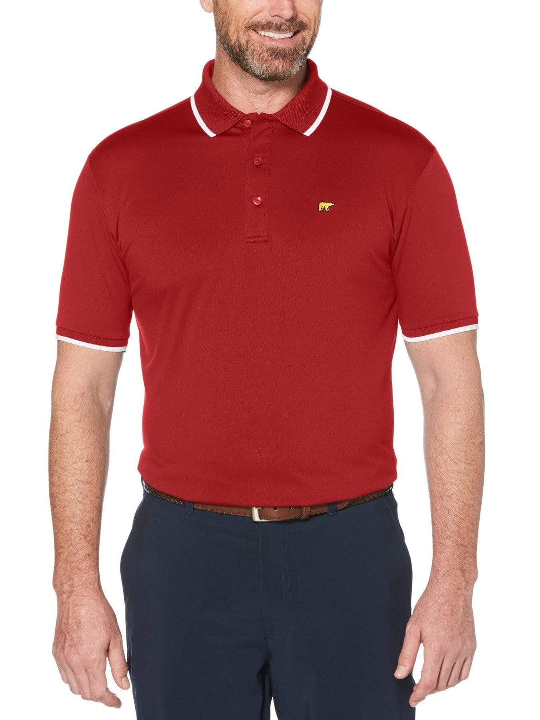 Men's Solid Golf Polo with Cuff Tipping