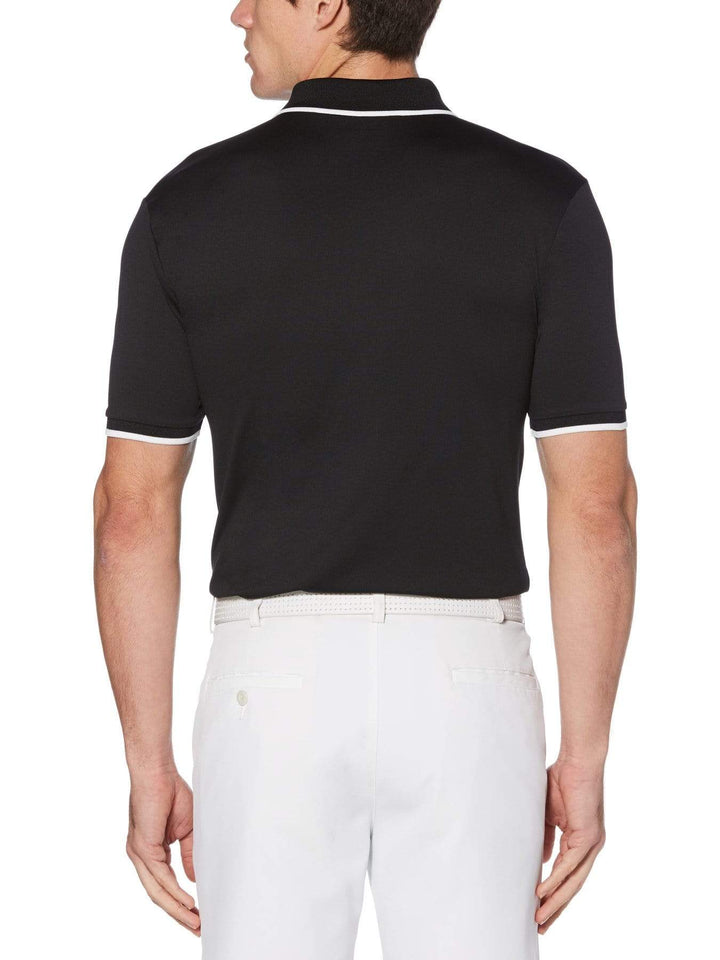 Men's Solid Golf Polo with Cuff Tipping