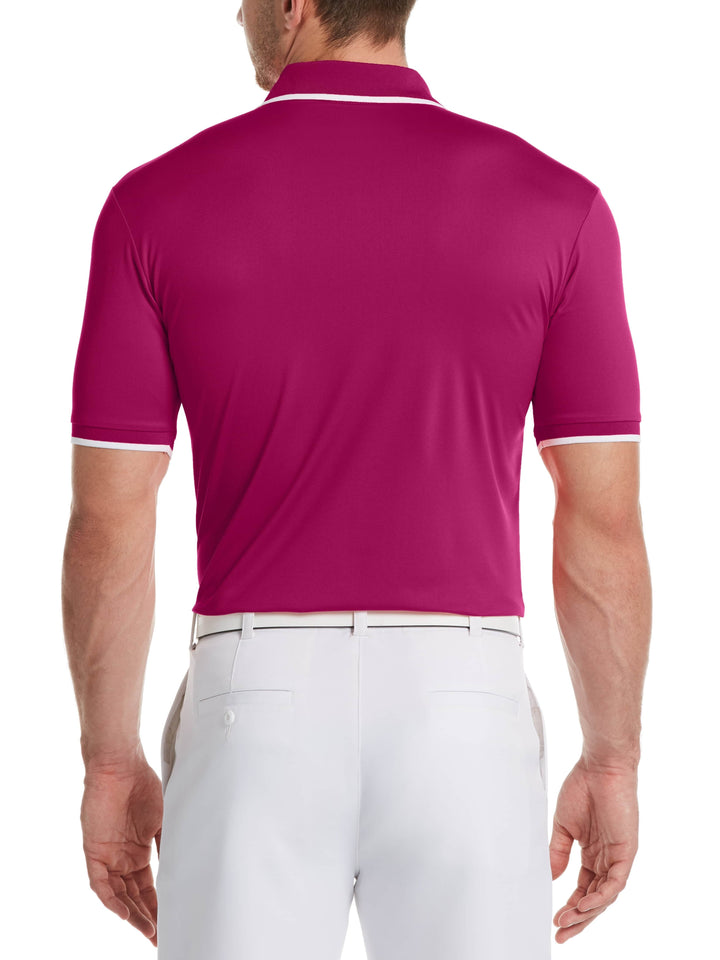 Men's Solid Golf Polo with Cuff Tipping