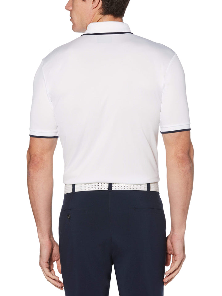 Men's Solid Golf Polo with Cuff Tipping