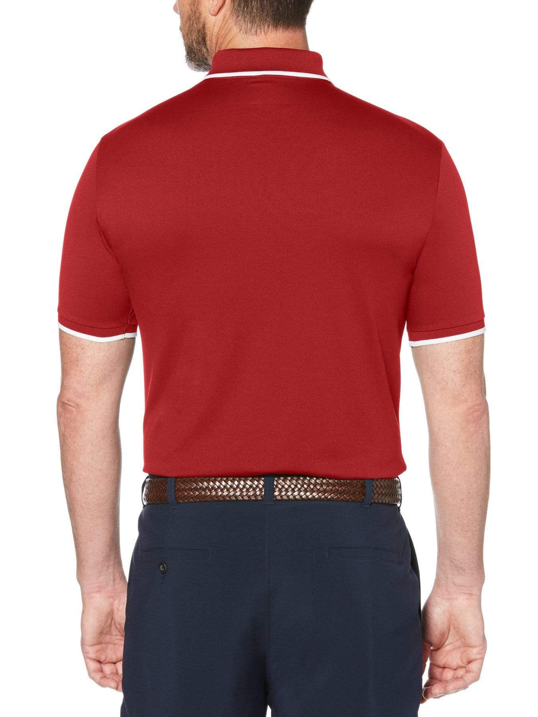 Men's Solid Golf Polo with Cuff Tipping